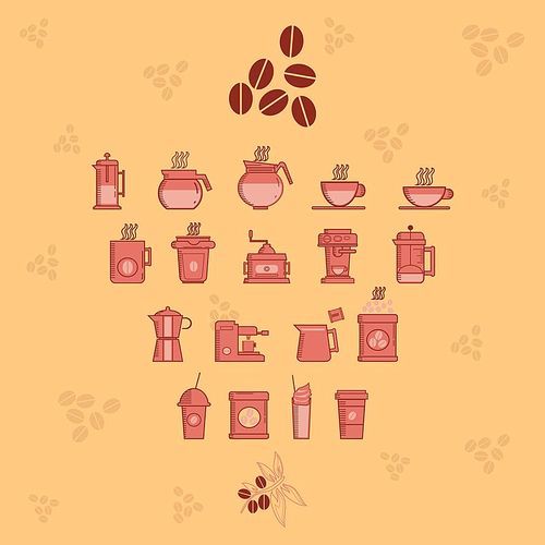 collection of coffee icons