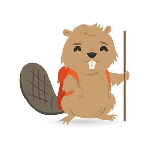 beaver holding stick