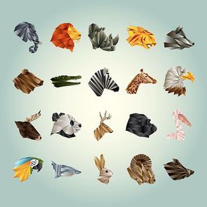 collection of faceted animals