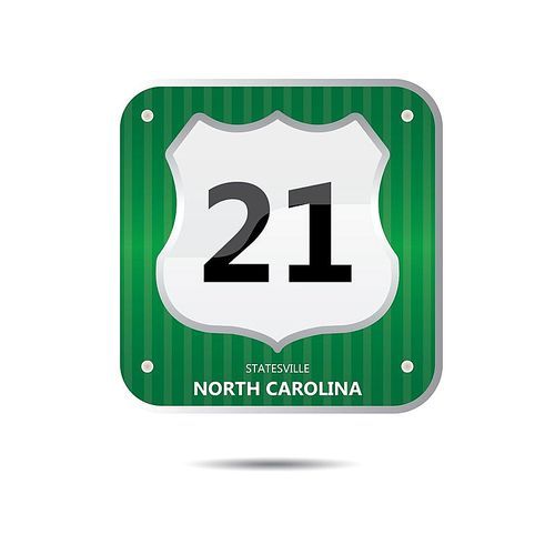 north carolina twenty one road sign
