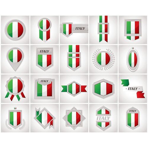 collection of italian flag icons
