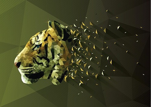 low poly of tiger