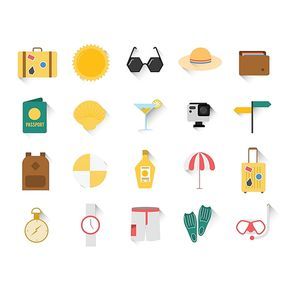 set of traveling icons