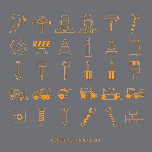 collection of construction icons