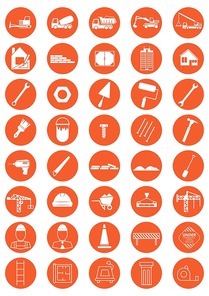 collection of construction icons