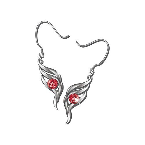 earrings with red stones