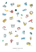 collection of summer vacation icons