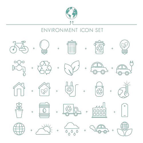 environment icons set