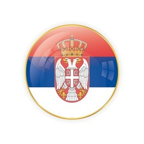 serbia flag button