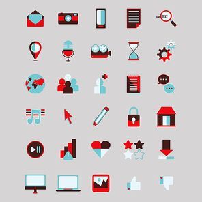 collection of media icons