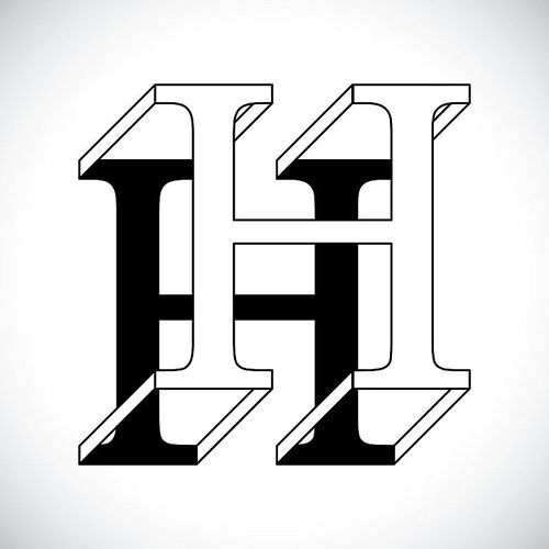 alphabet h logo element