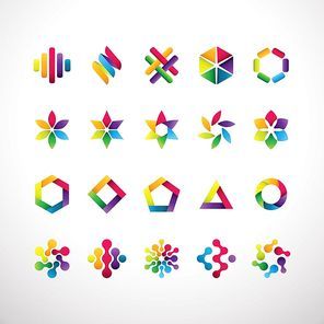 set of abstract logo elements