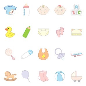 set of baby icons