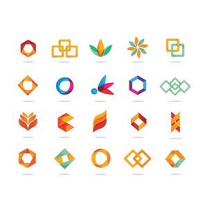 abstract logo element set