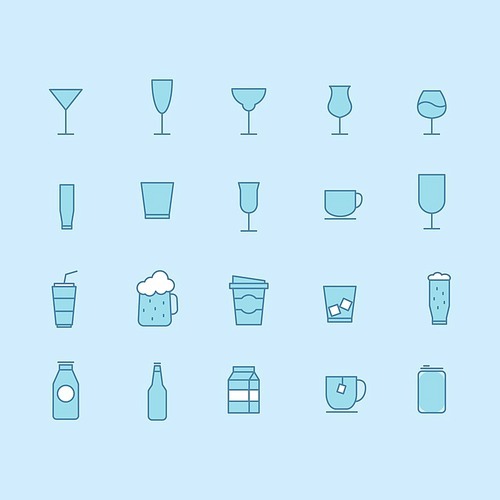 set of glassware icons
