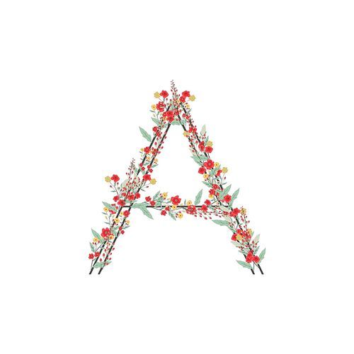 floral alphabet a