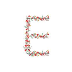floral alphabet e