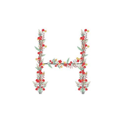 floral alphabet h