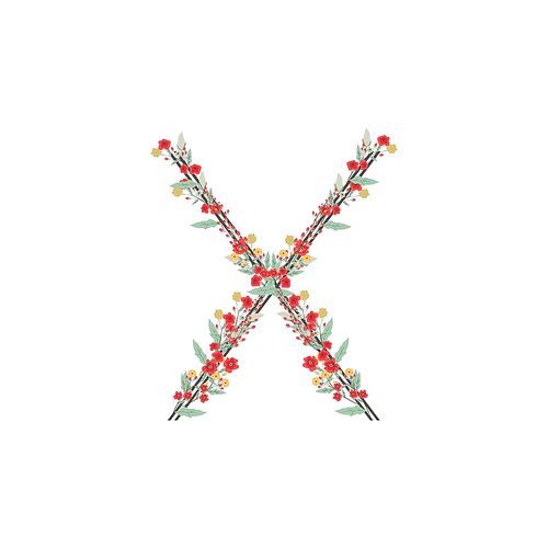 floral alphabet x