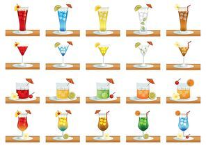 collection of beverage glasses