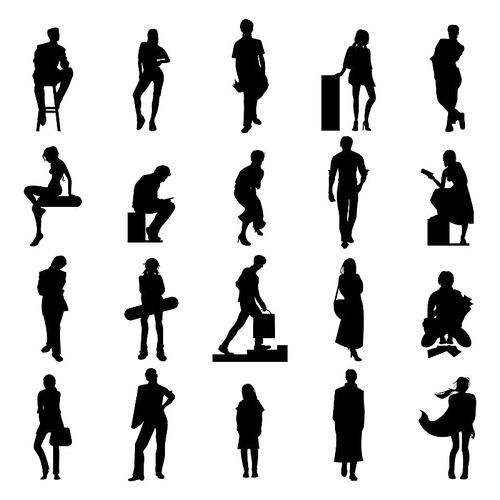 collection of people silhouette
