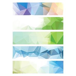 set of faceted banners