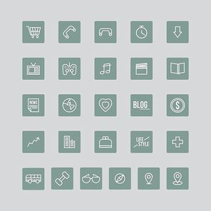 set of mobile application icons