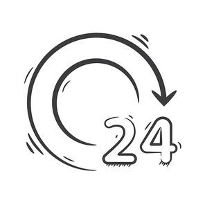 24 hours service icon