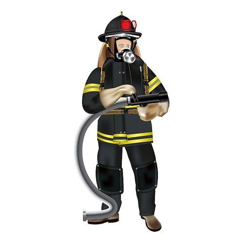 firefighter holding pipe