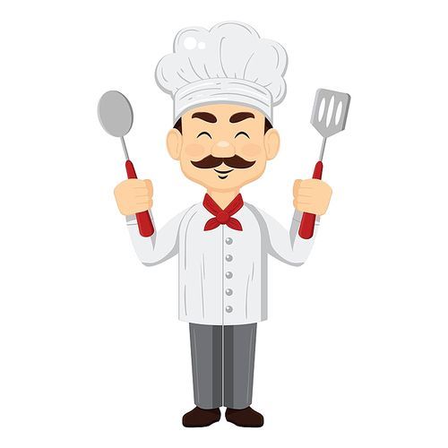 chef holding spoons and spatula