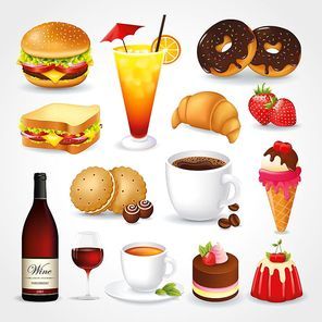collection of food and drink icons