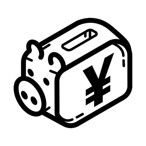 piggy bank with yuan sign