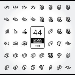 collection of stock exchange icons