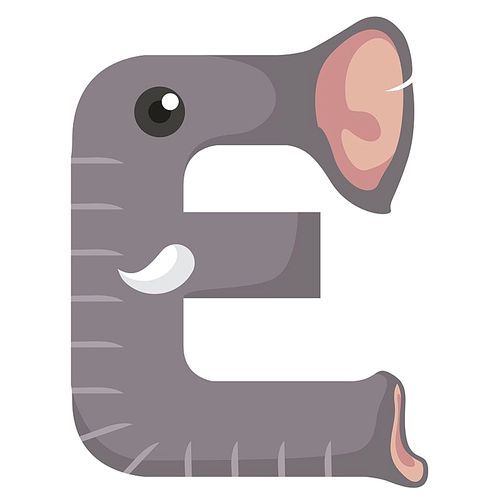Letter e for elephant