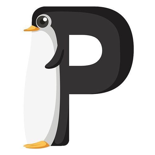 Letter p for penguin