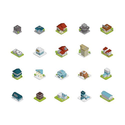 collection of isometric buildings