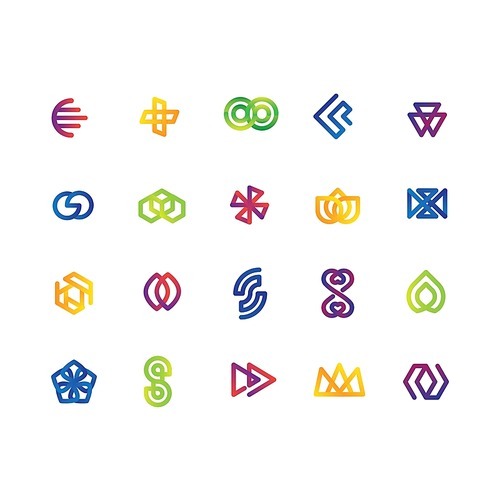 collection of logo elements