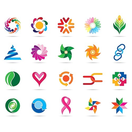 collection of logo elements