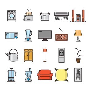 collection of household appliances