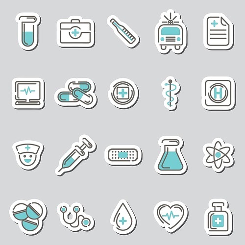 set of medical and science icons