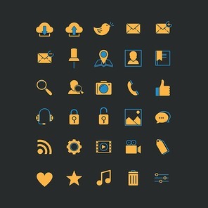 collection of webpage icons