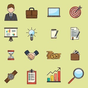 set of business icons