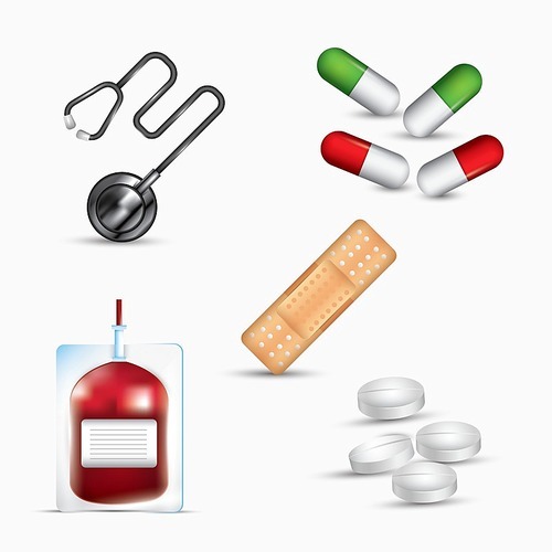 set of medical items