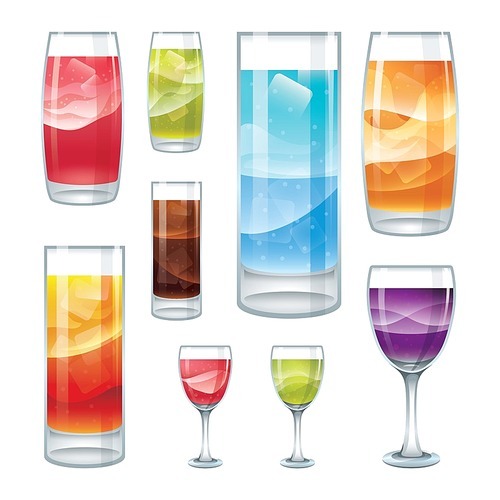 collection of sparkling drinks