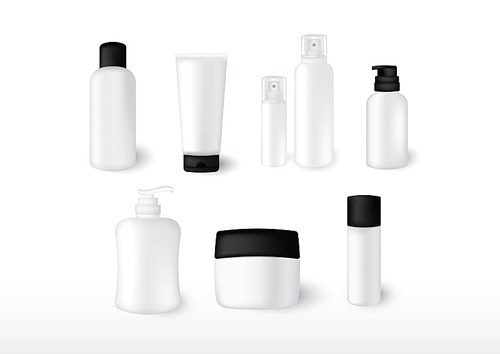 collection of cosmetic bottles