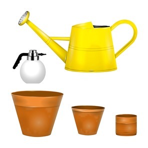 collection of garden equipments