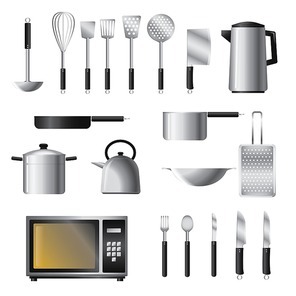 set of kitchenwares