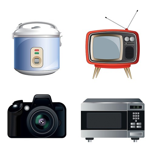 set of home appliances