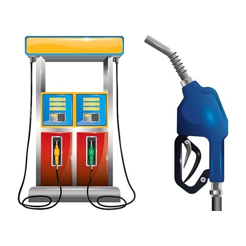 gas pump and petrol nozzle
