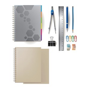 stationery set with notebooks